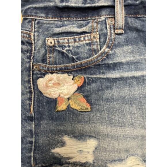 Y2K American Eagle Shorts Womens 6 Boho High Rise Festival Embroidered 2000s - Picture 6 of 15
